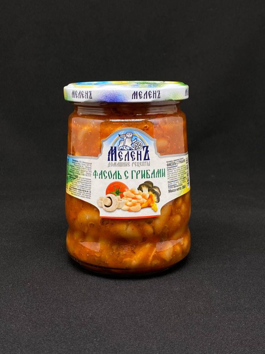 Фасоль с грибами ст/б Меленъ, 550 гр, шт.