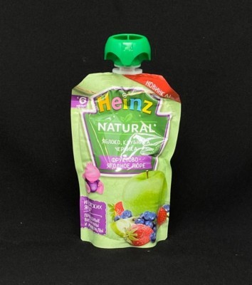 Пюре Хайнц яблоко, клубника, черника, 90 гр, шт.