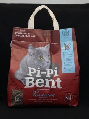 Кошачий наполнитель комкающий (Пи-пи бенд), Классик, 5 кг (12 л), шт.