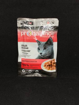 Корм ProBalance влажный для взрослых кошек, Здоровая энергия (Кусочки соусе) 85 г, шт