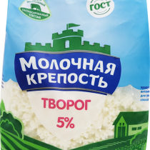 Творог Молочная Крепость 5% стабило бэг (пакет с дном) 200г, шт (М)