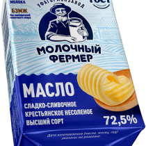 Масло сливочное "Крестьянское" Молочный Фермер 72,5% фольга 175г, шт (М)